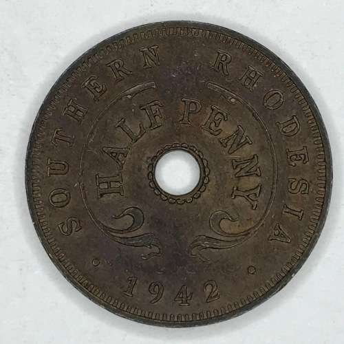 1942 Southern Rhodesia Half Penny - UNC - Bronze