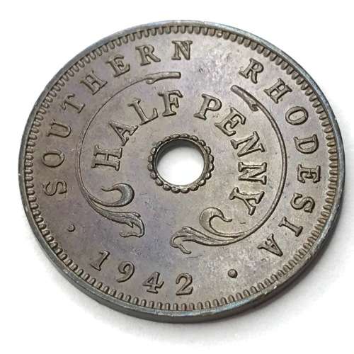 1942 Southern Rhodesia Half Penny - UNC - Bronze