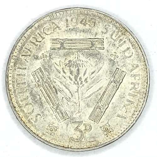 1943 SA Union Threepence - Uncirculated