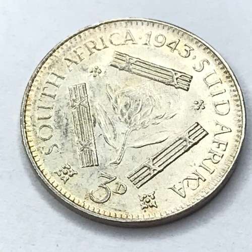 1943 SA Union Threepence - Uncirculated
