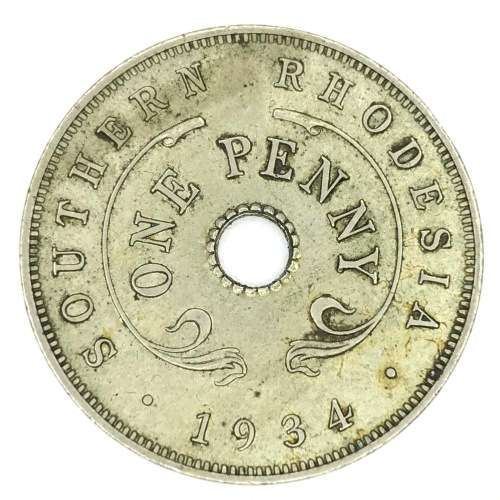 1934 Southern Rhodesia Penny - XF+