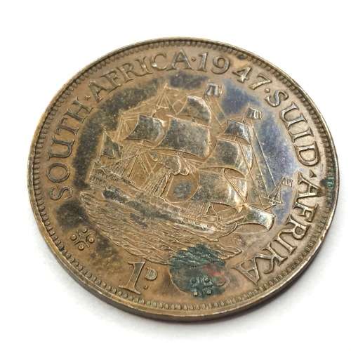 1947 SA Union One Penny - Scarce