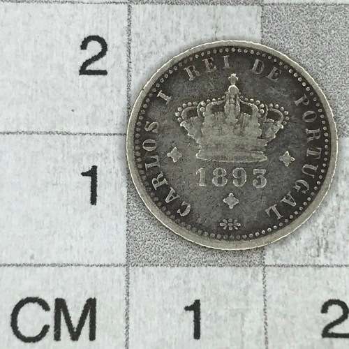 1893 Portugal 50 Reis with massive die flaw