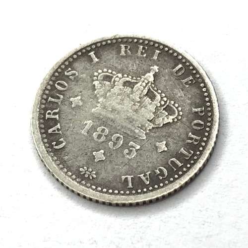1893 Portugal 50 Reis with massive die flaw