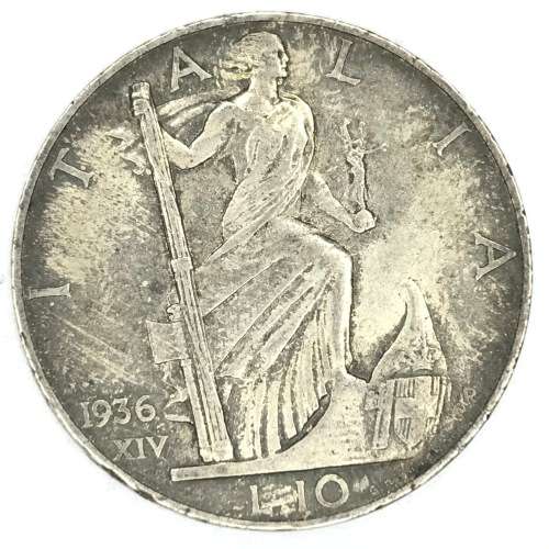 1936 Italy 10 Lire - AU - With excellent rim