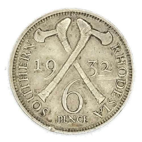 1932 Southern Rhodesia Sixpence - AU