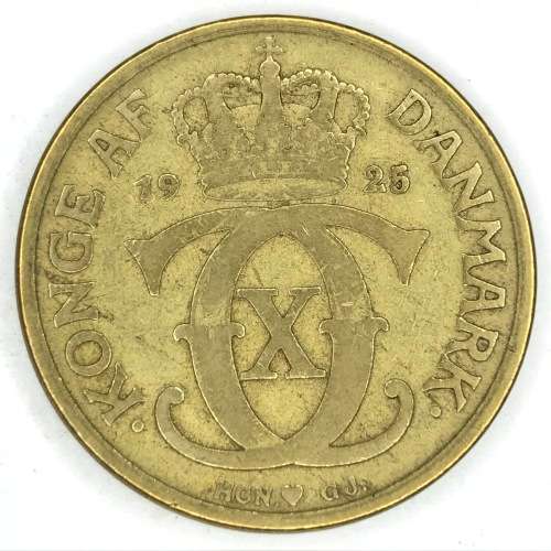 1925 Denmark 2 Kroner - VF+ ( KM 825.1 )