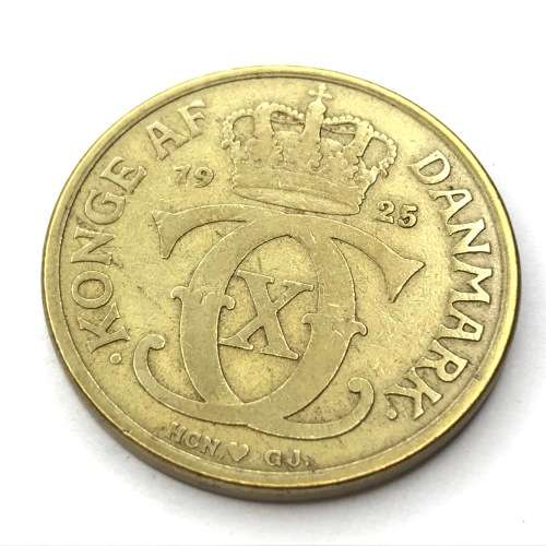 1925 Denmark 2 Kroner - VF+ ( KM 825.1 )