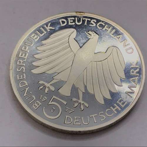 1977 Germany commemorative 5 Mark - Gauss Proof