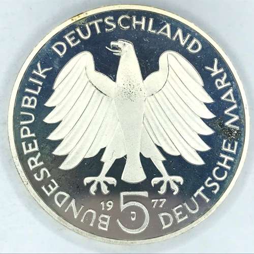 1977 Germany commemorative 5 Mark - Gauss Proof