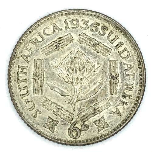 1936 SA Union 6d Sixpence - AU