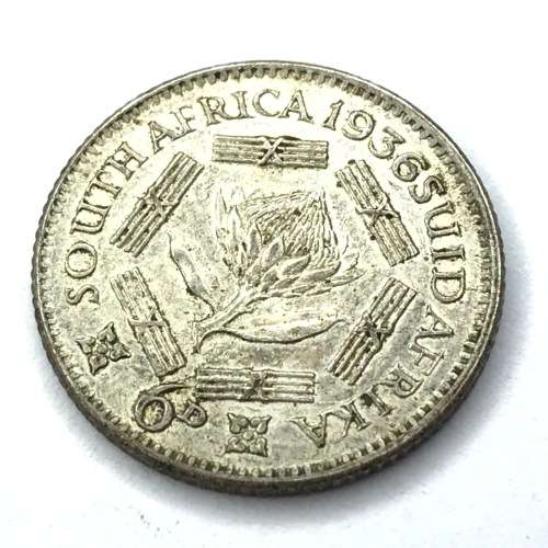 1936 SA Union 6d Sixpence - AU