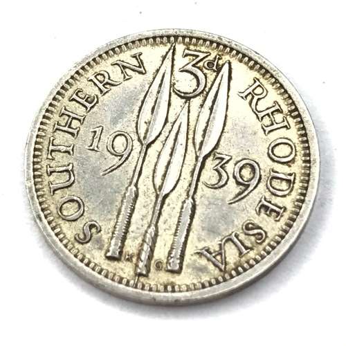 1939 Rhodesia three pence - XF