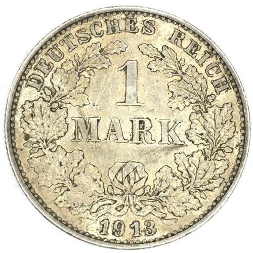 1913 G German Mark - AU+ - SCARCE