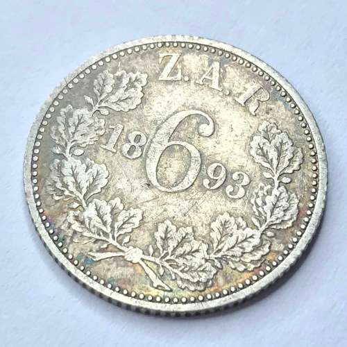 1893 ZAR Kruger sixpence
