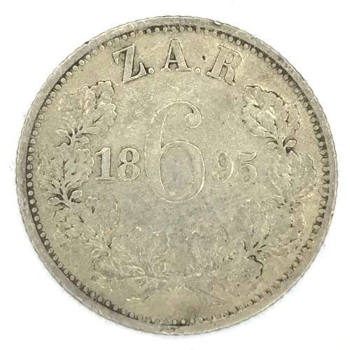 1895 ZAR Kruger Sixpence - VF