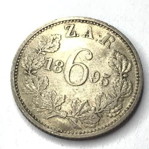 1895 ZAR Kruger Sixpence - VF