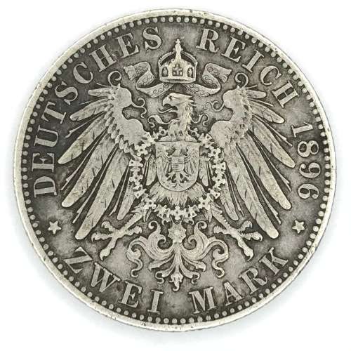 1896 German Prussia 2 Mark - VF+