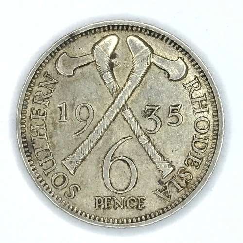 1935 Rhodesia Sixpence - XF