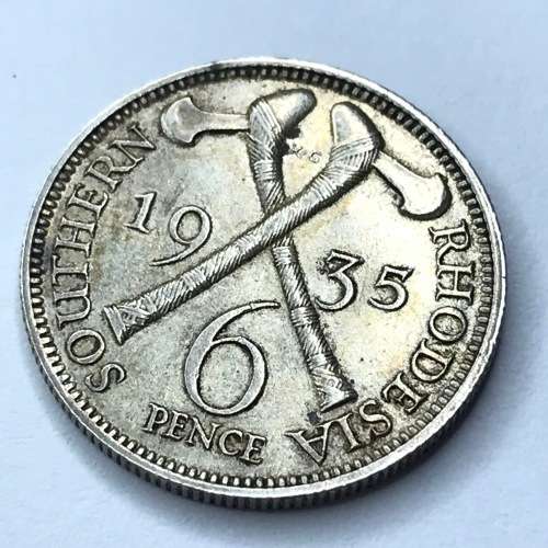1935 Rhodesia Sixpence - XF