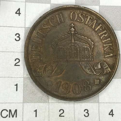 1908 j German East Africa 5 Heller - XF