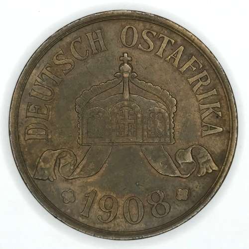 1908 j German East Africa 5 Heller - XF