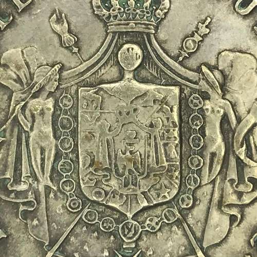 1813 Italian States Scarce 5 LIRE - Cracked die version (Neck) - XF+