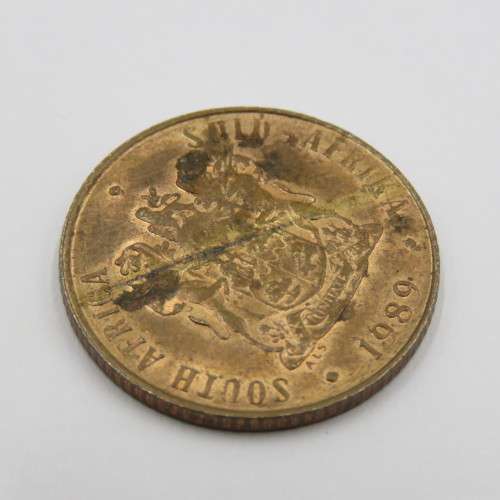 1989 South Africa Two cent metal flaw obverse