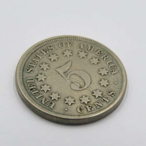 1867 USA Shield Nickle 5c F+