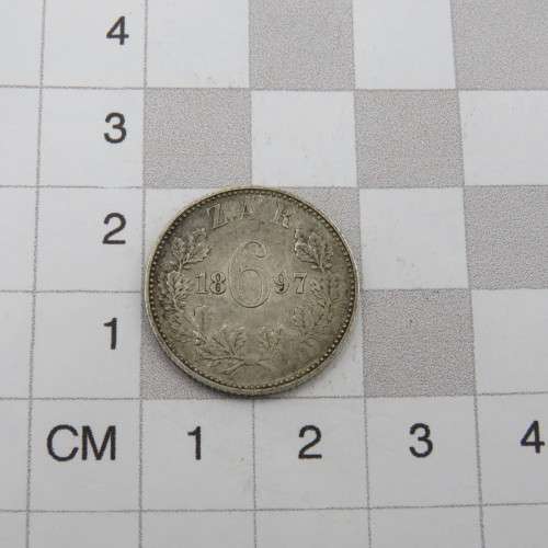 1897 ZAR Paul Kruger 6d sixpence XF