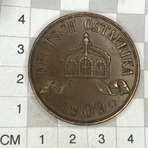 1909 J German East Africa 5 Heller - Large - XF+