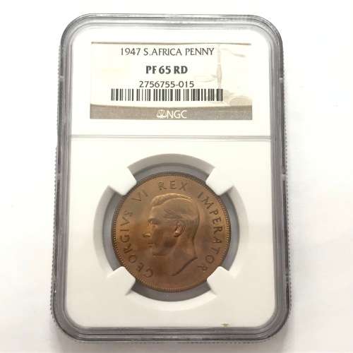 1947 SA Union penny graded PF 65 RD by NGC - YES PF 65 and RED