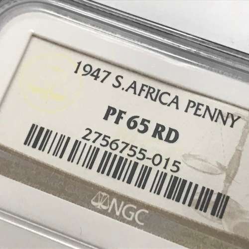 1947 SA Union penny graded PF 65 RD by NGC - YES PF 65 and RED