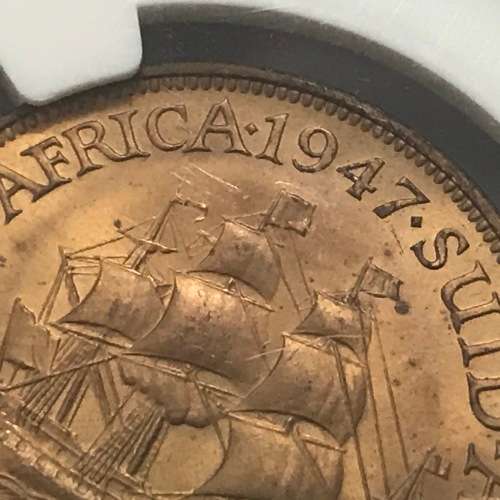 1947 SA Union penny graded PF 65 RD by NGC - YES PF 65 and RED