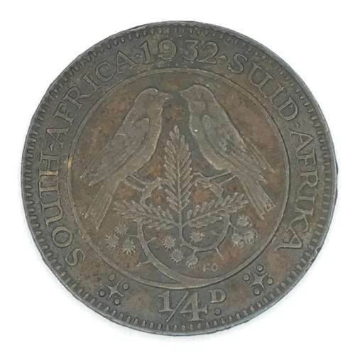 1932 SA Union Bronze George V farthing - EF+ / AU