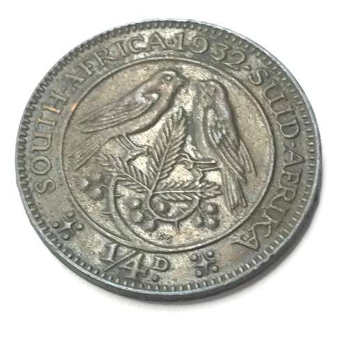 1932 SA Union Bronze George V farthing - EF+ / AU