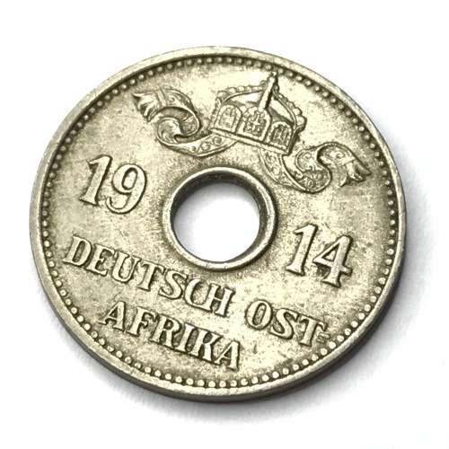 1914 j German East Africa 5 Heller - XF