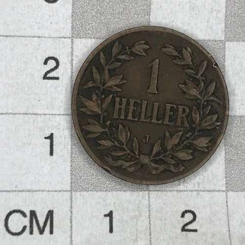 1907 German East Africa 1 Heller With J Mintmark