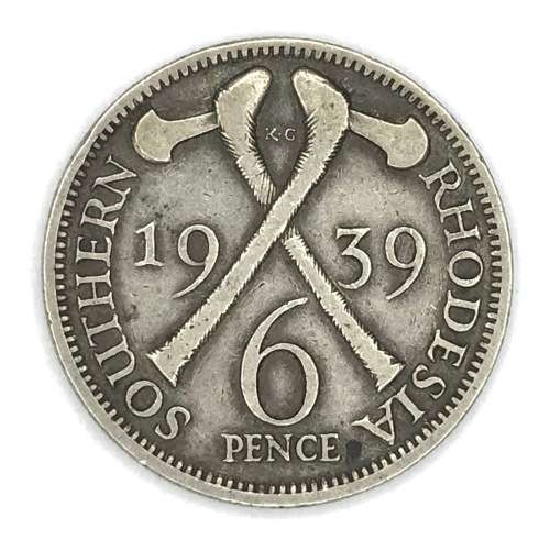 1939 Southern Rhodesia Sixpence - VF