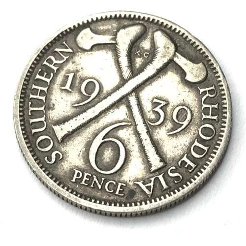1939 Southern Rhodesia Sixpence - VF