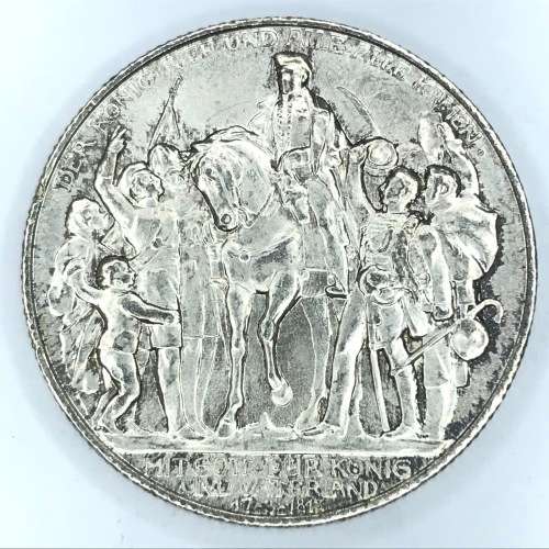 1913 a Germany Prussia Hundred years defeat of Napoleon Two Mark - UNC