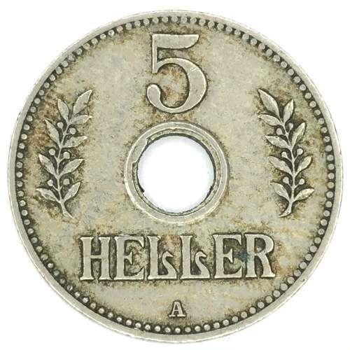 1913 A German East Africa 5 Heller - XF+