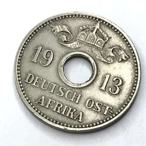 1913 A German East Africa 5 Heller - XF+