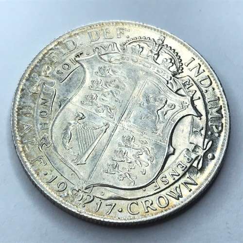 1917 Great Britain Half Crown - UNC - With some bag marks - Full lustre