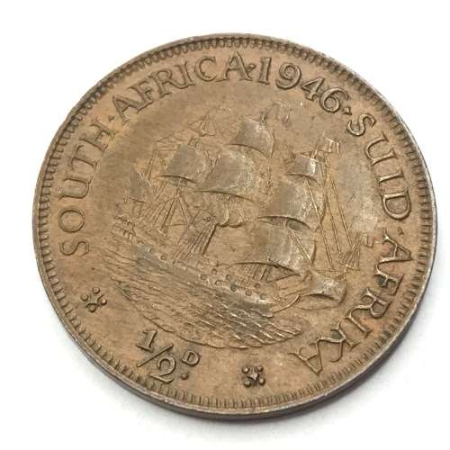 1946 SA Union Half Penny - EF+ (AU)