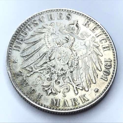 1901 Germany Prussia Two Mark - Some fine scratches