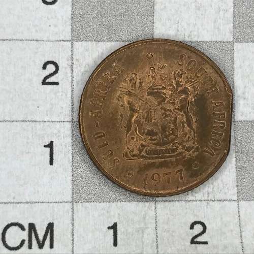 1977 RSA one cent error coin with clipped planchet - UNC