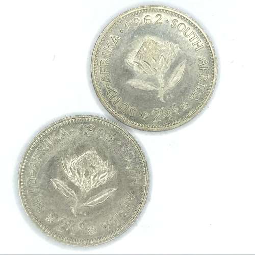 Full set of 1961 to 1964 RSA 2 1/2 Cents