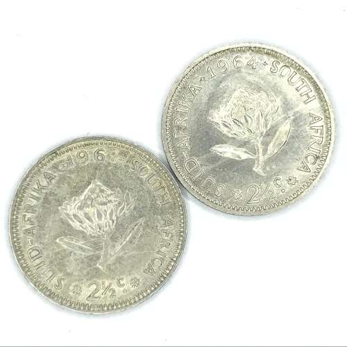 Full set of 1961 to 1964 RSA 2 1/2 Cents