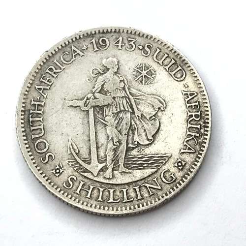 1943 SA Union date variation Shilling - 9 and 4 far apart